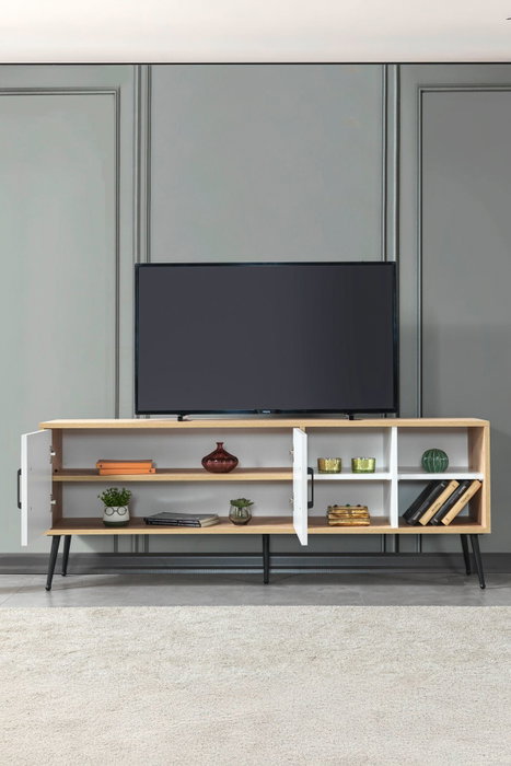 Hanah Home Şile 3611 Soporte para TV Roble Zafiro y Blanco